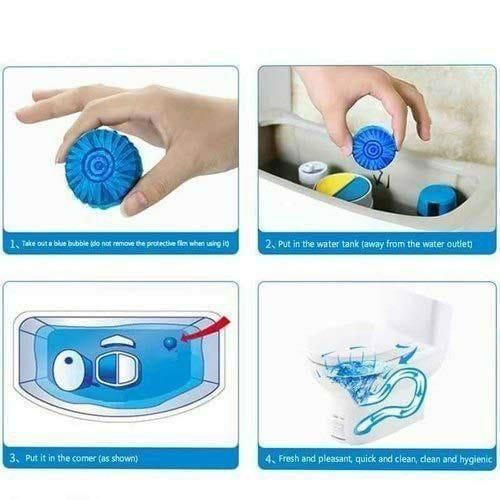🚽 Automatic Toilet Cleaning Tablets – Powerful Deodorizer & Cleaner (Pack of 10)